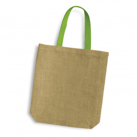 Thera Jute Tote Bag - Coloured Handles