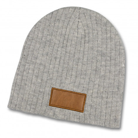 Nebraska Heather Cable Knit Beanie With Patch