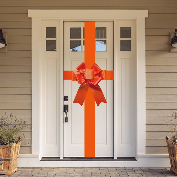 Satin Settlement Door Bow- Orange