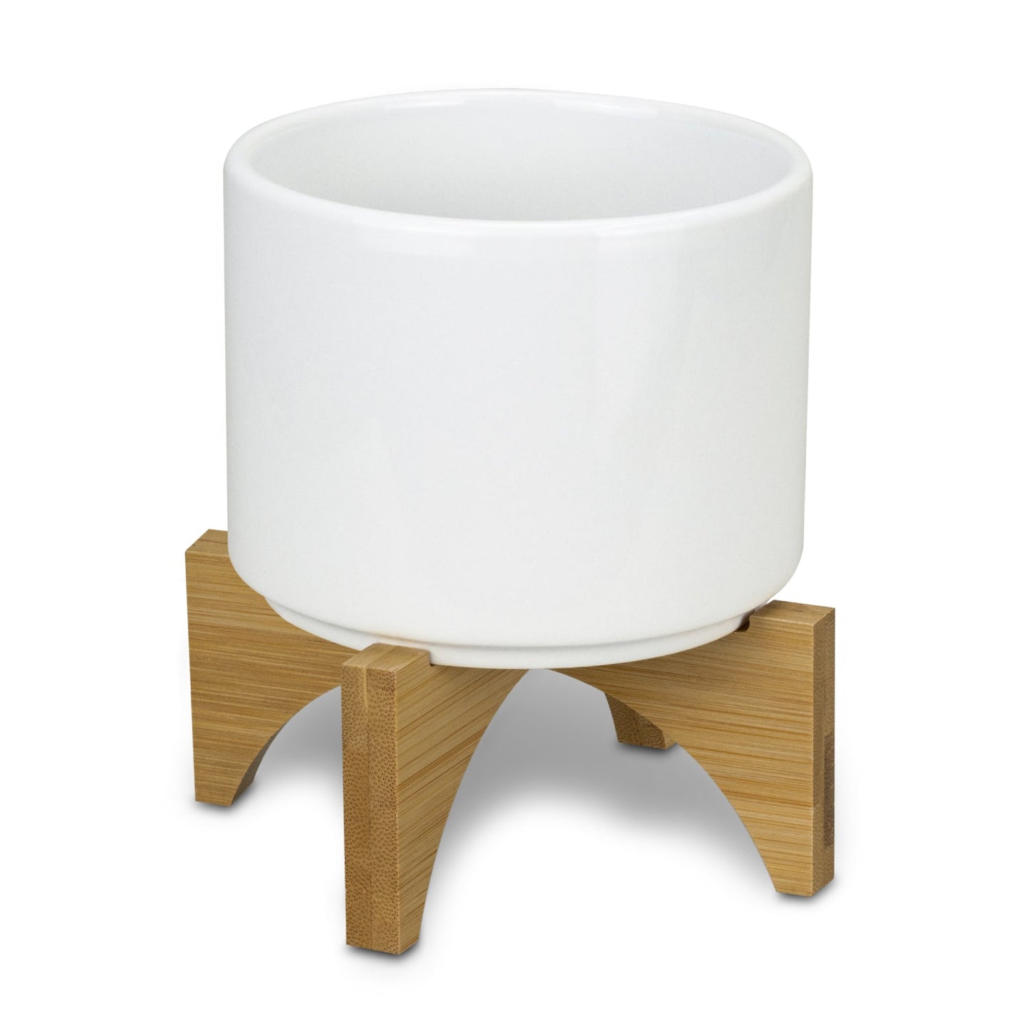 Planter with Bamboo Base- Price Includes printed logo