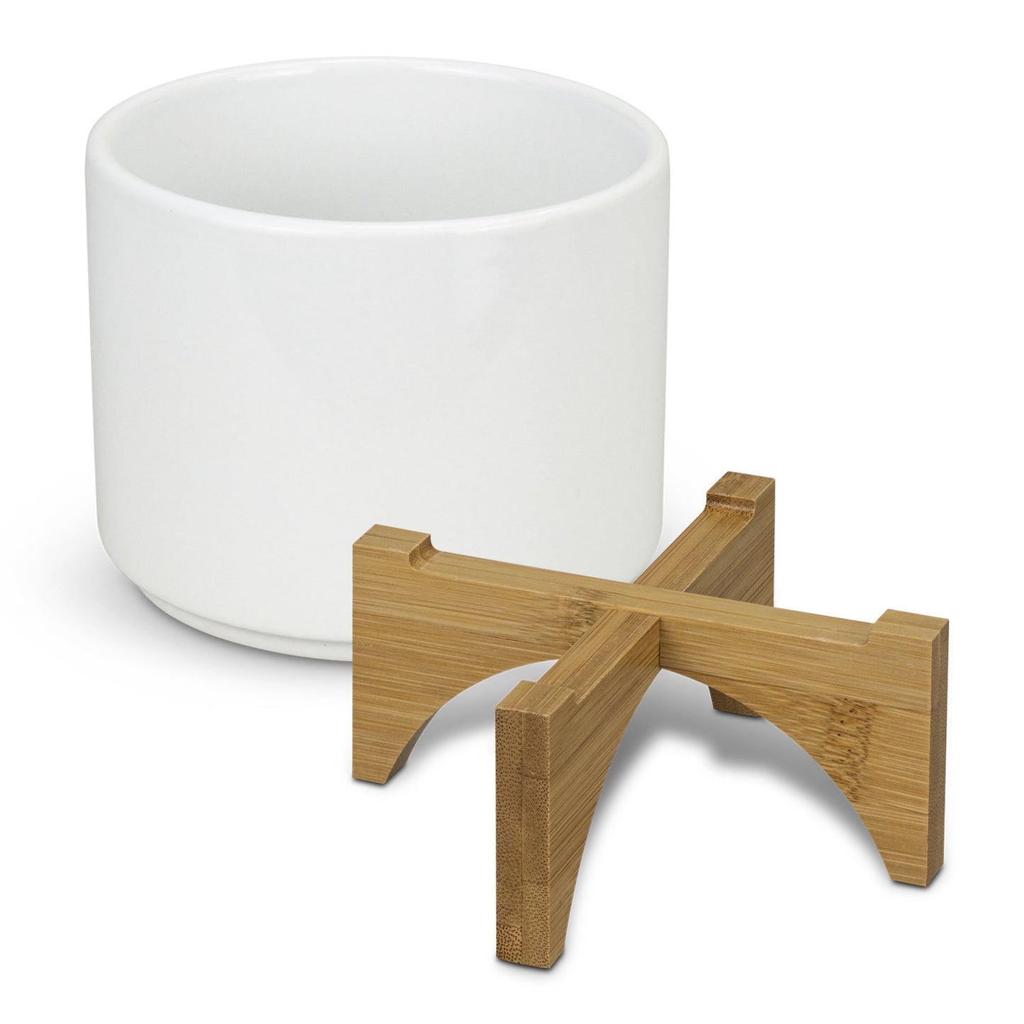 Planter with Bamboo Base- Price Includes printed logo