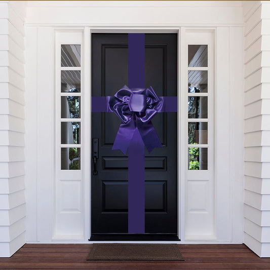 Satin Settlement Door Bow- Purple