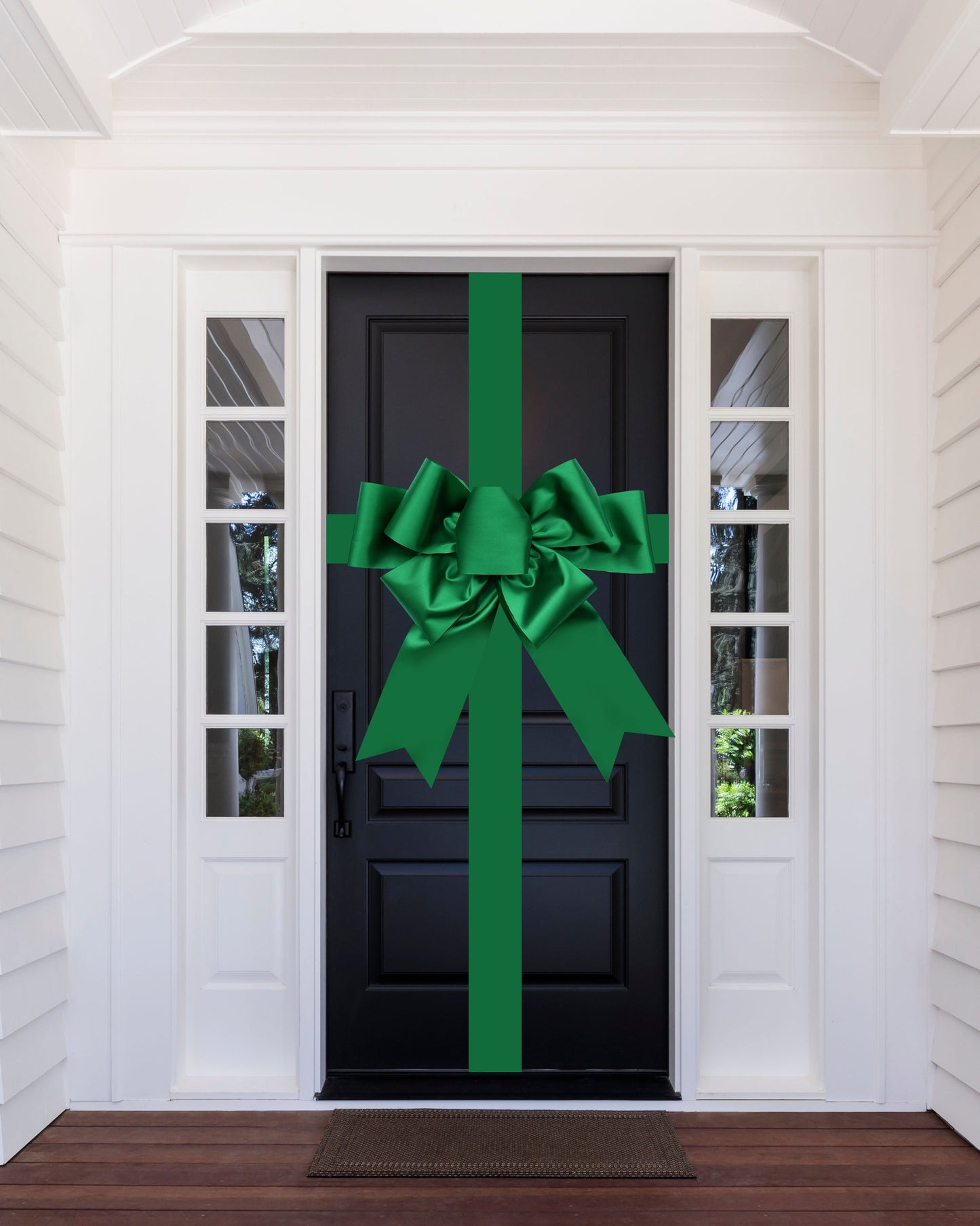 Satin Settlement Door Bow- New Green