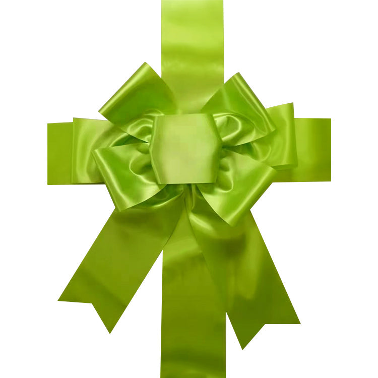 Satin Settlement Door Bow- Lime Green