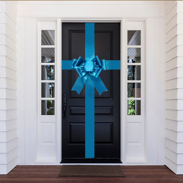 Copy of Satin Settlement Door Bow- Bright Blue