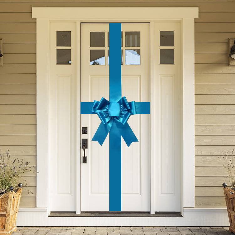 Copy of Satin Settlement Door Bow- Bright Blue