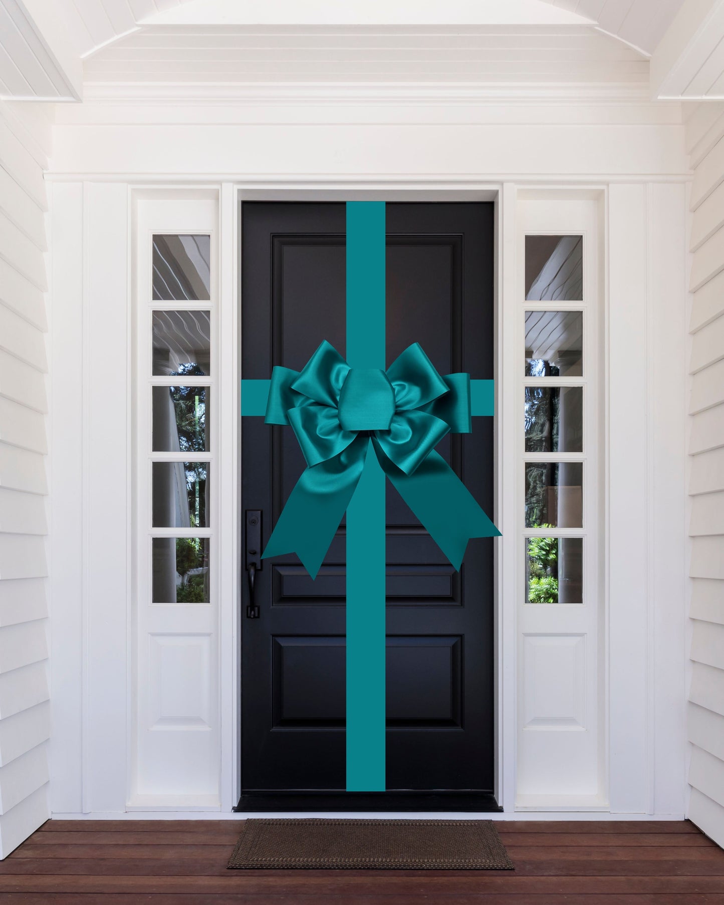 Satin Settlement Door Bow- Festive Green