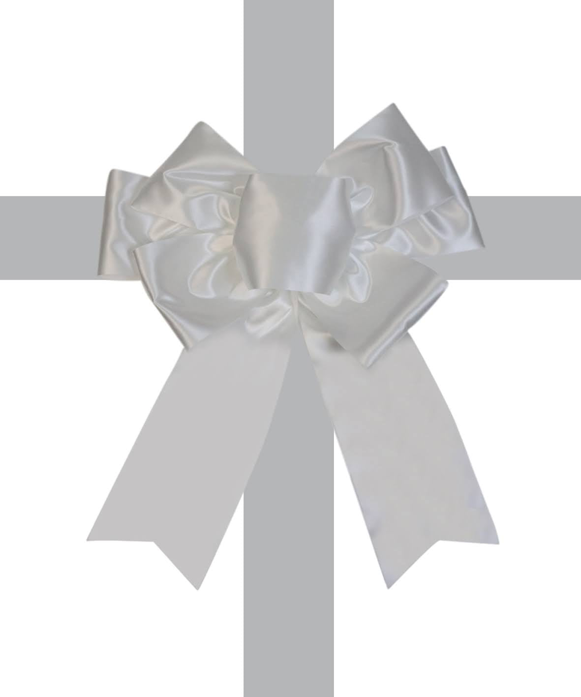 Satin Settlement Door Bow- White