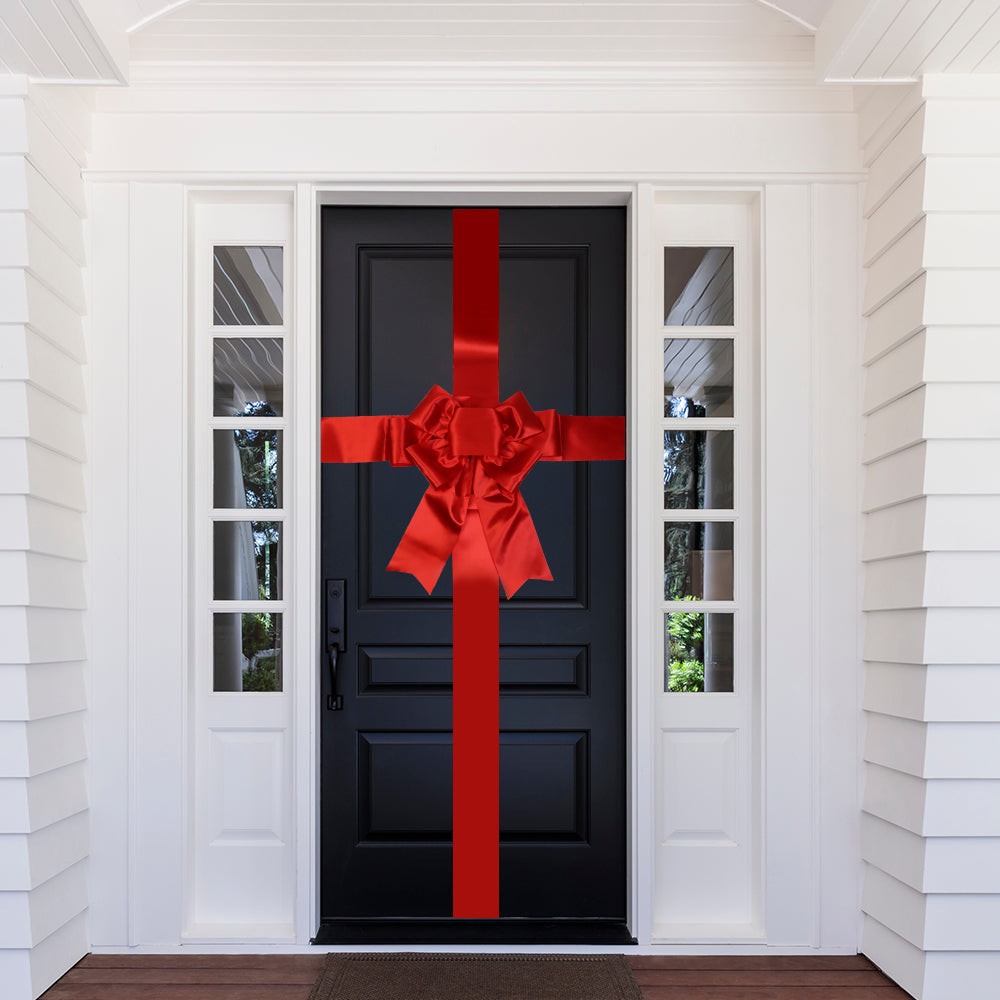 Satin Settlement Door Bow- Red