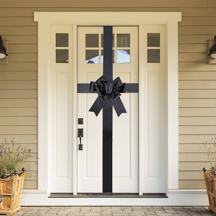 Satin Settlement Door Bow- Black