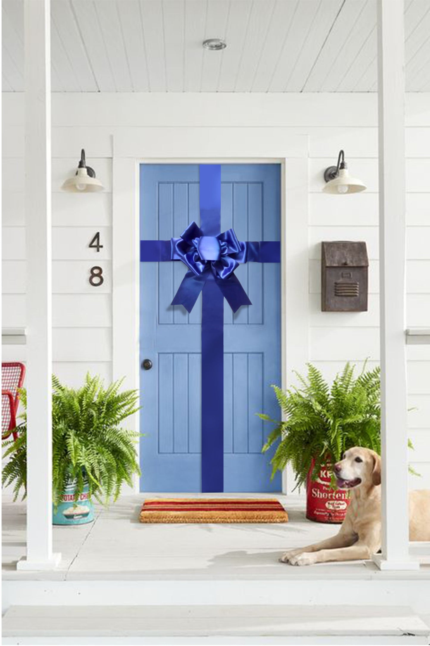 Satin Settlement Door Bow- Royal Blue