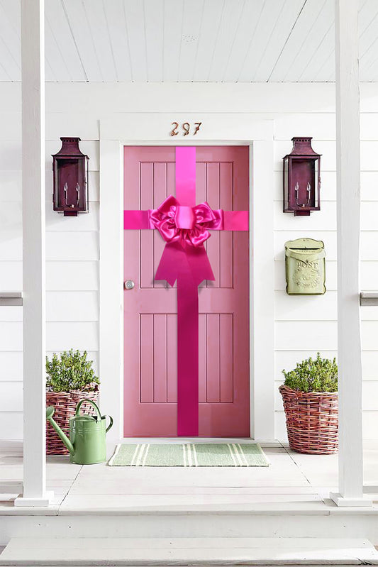 Satin Settlement Door Bow- Pink